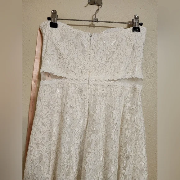 Lulus Eldoria White Lace Strapless Bustier Maxi Dress S Wedding Bridal Party - Picture 10 of 11